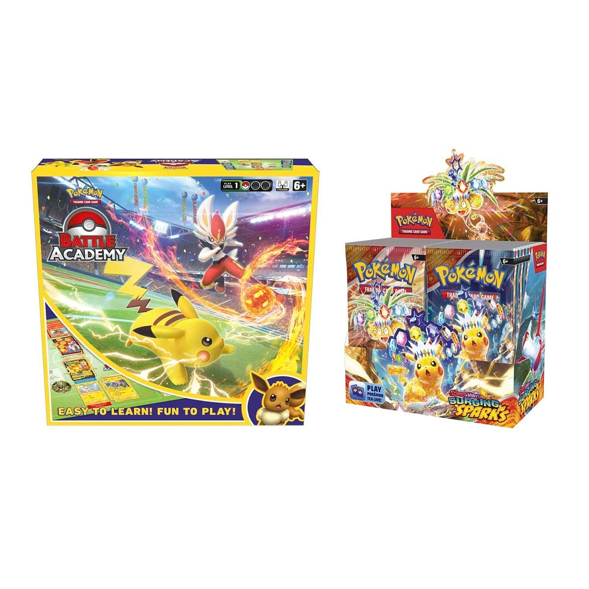 Scarlet & Violet Surging-Sparks Booster Display Box & Battle Academy Bundle